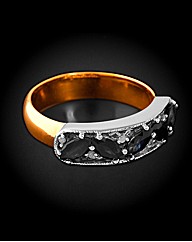 Rolled Gold 1.15ct Sapphire and Dia Ring