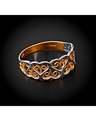 9ct YG Artwork Hearts Ring
