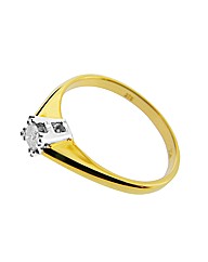 9ct Yellow Gold 0.11ct Diamond Ring