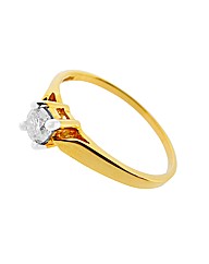 9ct Yellow Gold 0.25ct Diamond Ring