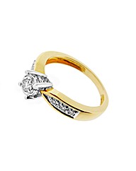9ct Yellow Gold 0.25ct Diamond Ring