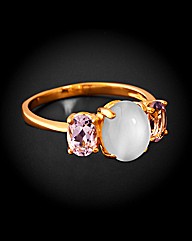 GPS Amethyst and Moonstone Ring