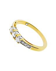 9ct YG Trilogy Diamond Romancing Ring