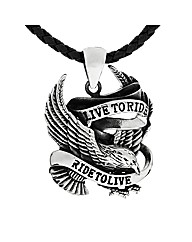 Stainlees Steel LIVE TO RIDE Pendant