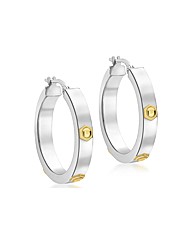 9ct Gold Hoop with Yellow Gold Bolts