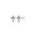 9ct White Gold CZ Cross Stud Earrings