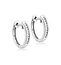 9CT WHITE GOLD DIAMOND HOOP EARRING