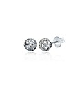 9ct White Gold 6mm CZ Glitterball Studs