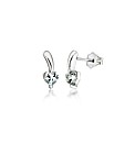 9ct White Gold Aquamarine Heart Drops