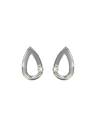 9CT WHITE GOLD DIAMOND TEARDROP EARRINGS