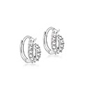9ct White Gold 11mm CZ Huggy Earrings