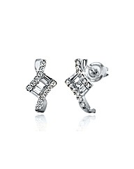9ct White Gold CZ Stud Earrings