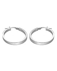 9ct White Gold 20mm Creole Earring