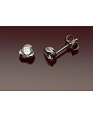 9ct White Gold 4mm CZ Stud Earrings