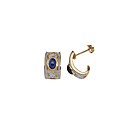 9ct Gold Sapphire&Diamond Curve Earring