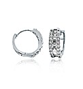 9ct White Gold 15mm CZ Huggy Earrings