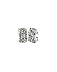9ct White Gold 13mm Pave Set CZ Huggy