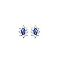 Blue and White CZ Marquise Cluster Studs