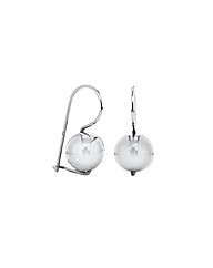9ct White Gold 8mm Ball Drop Earrings