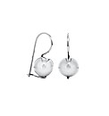 9ct White Gold 8mm Ball Drop Earrings