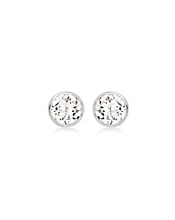 9ct White Gold 4mm Round CZ Studs