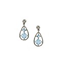 9ct White Gold Aquamarine Drop Earrings