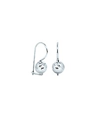 9ct White Gold 8mm Diamond Cut Ball Drop