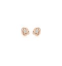 9ct Red Gold 7mm Knot and CZ Studs