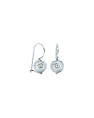 9ct White Gold 8mm Diamond Cut Ball Drop