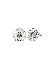 9ct White Gold 10mm CZ and Star Studs