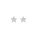 9ct White Gold Diamond Cut Star Studs