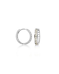9ct White Gold 15mm CZ Huggy Earrings