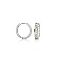 9ct White Gold 15mm CZ Huggy Earrings