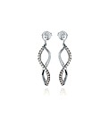 9ct White Gold CZ Figure 8 Drop Earrings