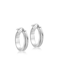 9ct White Gold 19mm Satin Creoles