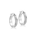 9ct White Gold 19mm Satin Creoles