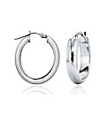 9ct White Gold Round Creole Earring