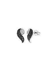 Black and White Diamond Swirl Studs