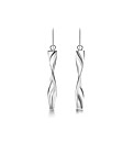 9ct White Gold Twist Drop Earrings