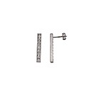 9ct White Gold CZ Bar Drop Earrings