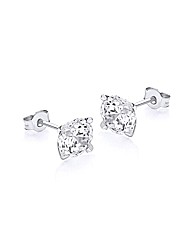 9ct White Gold 8mm Round CZ Studs