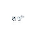 Aquamarine and Diamond Heart Studs