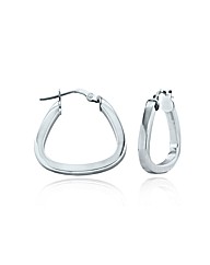 9ct White Gold Handbag Shape Creole