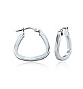 9ct White Gold Handbag Shape Creole