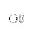 9ct White Gold 19mm Diamond Cut Creoles