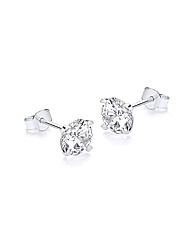 9ct White Gold 7mm Round CZ Studs
