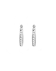 9ct White Gold 15mm CZ Creole Earrings