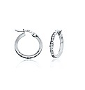 9ct White Gold 21mm CZ Creole Earrings