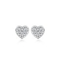 9CT WHITE GOLD DIAMOND HEART STUD