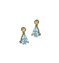 9ct Gold Aqua & Diamond Pear Drop